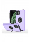 Mey İthalat®  iPhone 11 Pro Max Kılıf Elit Yüzüklü Kapak - Mor
