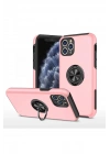 Mey İthalat®  iPhone 11 Pro Max Kılıf Elit Yüzüklü Kapak - Pembe