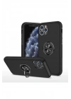 Mey İthalat®  iPhone 11 Pro Max Kılıf Elit Yüzüklü Kapak - Siyah