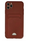 Mey İthalat®   iPhone 11 Pro Max Kılıf Kelvin Kartvizitli Silikon - Bordo