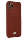 Mey İthalat®   iPhone 11 Pro Max Kılıf Kelvin Kartvizitli Silikon - Bordo