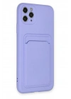 Mey İthalat®  iPhone 11 Pro Max Kılıf Kelvin Kartvizitli Silikon - Lila