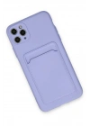 Mey İthalat®  iPhone 11 Pro Max Kılıf Kelvin Kartvizitli Silikon - Lila