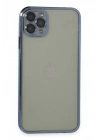Mey İthalat®  iPhone 11 Pro Max Kılıf  Lensli Silikon - Açık Mavi