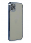 Mey İthalat®  iPhone 11 Pro Max Kılıf  Lensli Silikon - Açık Mavi