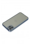 Mey İthalat®  iPhone 11 Pro Max Kılıf  Lensli Silikon - Açık Mavi