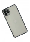 Mey İthalat®  iPhone 11 Pro Max Kılıf  Lensli Silikon - Siyah