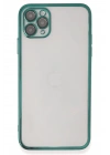 Mey İthalat®  iPhone 11 Pro Max Kılıf  Lensli Silikon - Yeşil