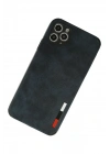 Mey İthalat®  iPhone 11 Pro Max Kılıf Loop Deri Silikon - Lacivert