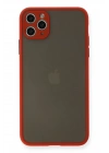 Mey İthalat®  iPhone 11 Pro Max Kılıf Montreal Silikon Kapak - Kırmızı