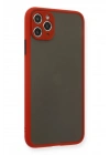 Mey İthalat®  iPhone 11 Pro Max Kılıf Montreal Silikon Kapak - Kırmızı