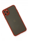 Mey İthalat®  iPhone 11 Pro Max Kılıf Montreal Silikon Kapak - Kırmızı