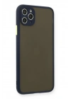 Mey İthalat®  iPhone 11 Pro Max Kılıf Montreal Silikon Kapak - Lacivert