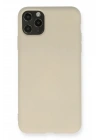 Mey İthalat®  iPhone 11 Pro Max Kılıf Nano içi Kadife Silikon - Bej