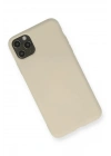 Mey İthalat®  iPhone 11 Pro Max Kılıf Nano içi Kadife Silikon - Bej