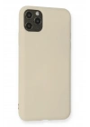 Mey İthalat®  iPhone 11 Pro Max Kılıf Nano içi Kadife Silikon - Bej