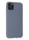 Mey İthalat®  iPhone 11 Pro Max Kılıf Nano içi Kadife Silikon - Gri