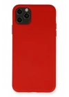 Mey İthalat®  iPhone 11 Pro Max Kılıf Nano içi Kadife Silikon - Kırmızı