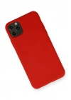 Mey İthalat®  iPhone 11 Pro Max Kılıf Nano içi Kadife Silikon - Kırmızı