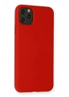 Mey İthalat®  iPhone 11 Pro Max Kılıf Nano içi Kadife Silikon - Kırmızı