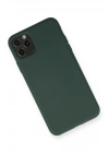 Mey İthalat®  iPhone 11 Pro Max Kılıf Nano içi Kadife Silikon - Koyu Yeşil