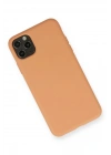 Mey İthalat®  iPhone 11 Pro Max Kılıf Nano içi Kadife Silikon - Mat Turuncu