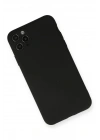 Mey İthalat®  iPhone 11 Pro Max Kılıf Nano içi Kadife Silikon - Siyah
