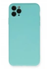 Mey İthalat®  iPhone 11 Pro Max Kılıf Nano içi Kadife Silikon - Turkuaz