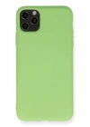 Mey İthalat®  iPhone 11 Pro Max Kılıf Nano içi Kadife Silikon - Yeşil