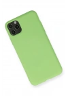 Mey İthalat®  iPhone 11 Pro Max Kılıf Nano içi Kadife Silikon - Yeşil