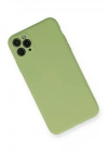 Mey İthalat®  iPhone 11 Pro Max Kılıf Nano içi Kadife Silikon- Yeşil