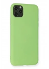 Mey İthalat®  iPhone 11 Pro Max Kılıf Nano içi Kadife Silikon - Yeşil