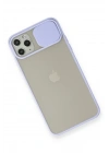 Mey İthalat®  iPhone 11 Pro Max Kılıf Palm Buzlu Kamera Sürgülü Silikon - Lila