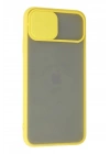 Mey İthalat®  iPhone 11 Pro Max Kılıf Palm Buzlu Kamera Sürgülü Silikon - Sarı