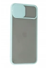 Mey İthalat®  iPhone 11 Pro Max Kılıf Palm Buzlu Kamera Sürgülü Silikon - Turkuaz