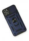 Mey İthalat®  iPhone 11 Pro Max Kılıf Pars Lens Yüzüklü Silikon - Lacivert