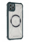 Mey İthalat®  iPhone 11 Pro Max Kılıf Prag Magneticsafe Kapak - Koyu Yeşil