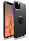 Mey İthalat®  iPhone 11 Pro Max Kılıf Range Yüzüklü Silikon - Siyah