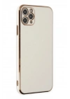 Mey İthalat®  iPhone 11 Pro Max Kılıf Volet Silikon - Beyaz