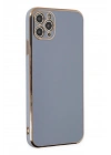 Mey İthalat®  iPhone 11 Pro Max Kılıf Volet Silikon - Mavi