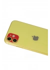 Mey İthalat®  iPhone 11 Rainbow Kamera Lens Koruma Cam - Kırmızı