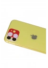 Mey İthalat®  iPhone 11 Rainbow Kamera Lens Koruma Cam - Kırmızı