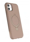 Mey İthalat®   iPhone 11 Regal Magsafe Standlı Kapak - Çöl Titanyum