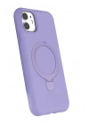 Mey İthalat®   iPhone 11 Regal Magsafe Standlı Kapak - Lila