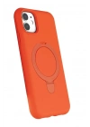 Mey İthalat®   iPhone 11 Regal Magsafe Standlı Kapak - Turuncu