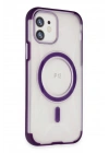 Mey İthalat®  iPhone 12 Hilton Magsafe Kapak - Derin Mor