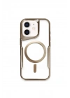 Mey İthalat®  iPhone 12 Kılıf Boyi Magsafe Silikon Kapak - Kahverengi
