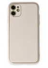 Mey İthalat®  iPhone 12 Kılıf Coco Deri Silikon Kapak - Beyaz