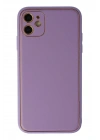 Mey İthalat®  iPhone 12 Kılıf Coco Deri Silikon Kapak - Lila