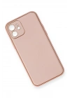 Mey İthalat®  iPhone 12 Kılıf Coco Deri Silikon Kapak - Pembe
